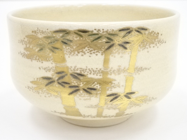 茶碗　薩摩焼き　骨董品 道具 ] - 道具 薩摩焼 珠泉造 色絵竹茶碗（共箱） | ネットショップ圭